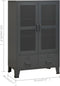 vidaXL - Opbergkast - industrieel - 70x40x115 - cm - metaal - antracietkleurig
