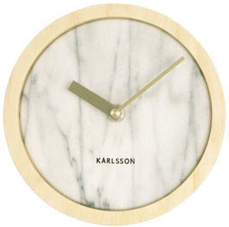 Karlsson PlugMarmer - Klok - Rond - Marmer - Ø15 cm - Wit