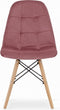 DUMO Stoel Donkerroze - Velvet Bekleding, Beukenhouten Poten, Tijdloos Ontwerp en Ergonomisch Comfort voor Woonkamer, Keuken, Eetkamer, Slaapkamer en Kantoor, Max. 120 kg