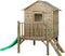 Houten speelhuisje met glijbaan en trap Camilla (SwingKing) | Kinderhuisje voor Buiten in de Tuin | Voor Kinderen vanaf 3 Jaar | FSC Hout - Glijbaan Appelgroen