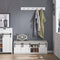 SoBuy FSR133-W - Schoenenbank - Opbergbank met 3 schuifdeuren en kussen - Wit 120x35x45 cm
