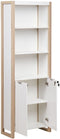 JOHNSON - Boekenkast met locker - Lichthout/Wit - Vezelplaat