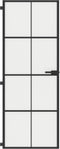 vidaXL - Binnendeur - smal - 76x201,5 - cm - gehard - glas - en - aluminium - zwart
