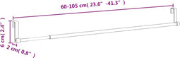 vidaXL Gordijnrails 2 st 60-105 cm aluminium wit en zilverkleurig