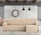 Hoes voor chaise longue met korte armleuning links Eysa TROYA Wit 170 x 110 x 310 cm