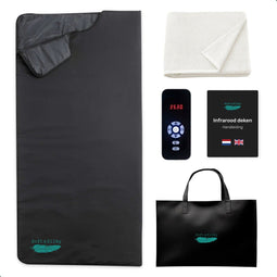 Comfortflow Infrarood Deken - 200x90 cm - Tot 80º - Detox deken - Rood licht therapie - Zwart