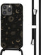 iMoshion Hoesje Geschikt voor iPhone 13 Pro Max Hoesje Met Koord - iMoshion Siliconen design hoesje met koord - Zwart / Sky Black