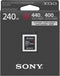 Sony XQD G-Serie 240GB - Geheugenkaart - 400 Mb/s schrijfsnelheid - 440 Mb/s leessnelheid