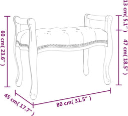 vidaXL - Bankje - 80x45x60 - cm - stof - donkergrijs