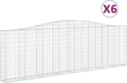 vidaXL - Schanskorven - 6 - st - gewelfd - 400x30x120/140 - cm - ijzer