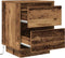 vidaXL - Nachtkastjes - met - led-verlichting - 2 - st - 38x34x50 - cm - oud - hout