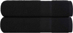 vidaXL - Handdoeken - 2 - st - 50x100 - cm - 360 - g/m² - 100% - katoen - zwart