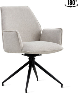 Eetkamerstoel Jill Linnen Beige Set van 2 stuks