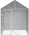 vidaXL - Hondenkennel - met - dak - 2x2x2,5 - m - gegalvaniseerd - staal - zilver