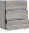 vidaXL - Dressoir - 69,5x34x90 - cm - bewerkt - hout - grijs - sonoma - eikenkleurig