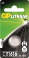 GP CR1616 - Lithium knoopcel batterij - Aluminium