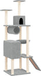 vidaXL - Kattenmeubel - met - sisal - krabpalen - 168 - cm - lichtgrijs