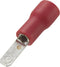 TRU COMPONENTS 736753 Platte stekker (male) Insteekbreedte: 2.8 mm Insteekdikte: 0.5 mm 180 ° Deels geïsoleerd Rood 100