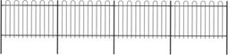 vidaXL - Tuinhek - met - ronde - bovenkant - 6,8x1,2 - m - staal - zwart
