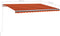 vidaXL - Luifel - handmatig - uittrekbaar - met - LED - 400x300 - cm - oranje - en - bruin