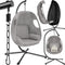 tectake® Hangstoel Anika met frame - Schommelstoel met kussen - Draaibaar - Lichtgrijs