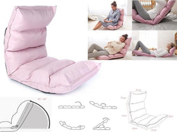 Vloerstoel - Yoga meditatie kussen mat - loungekussen - verstelbaar -roze