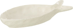 J-Line schaal Vis - porselein - beige - small - 2 stuks