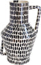 Return to Sender | Vaas 15 cm small Wedges print zwart/witte handgeschilderd met handvat - bloemenvaas