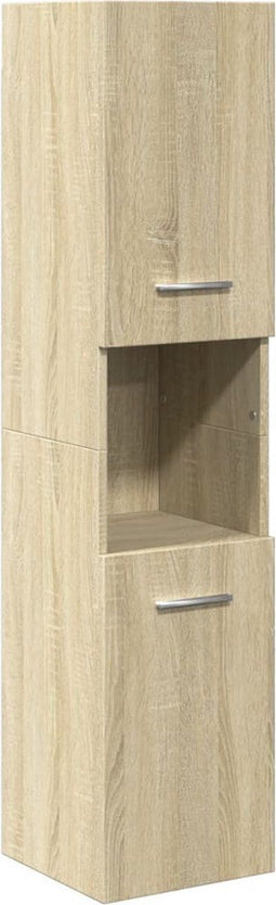 vidaXL - Badkamerkast - 30x30x130 cm - 3 vakken - Sonoma eiken