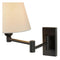 Atmooz - Wandlamp Teresina - Industrieel - Woonkamer / Slaapkamer - Zwart en witte kap - Hoogte 25cm - Metaal