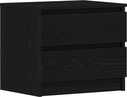 vidaXL - Nachtkastje - Zwart - Eiken - 50x40x43,5 - cm - Geengineerd - Hout
