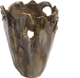 PTMD Bona bruine pot maat in cm: 30 x 30 x 100 - Goud en Bruin