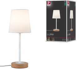 Paulmann Stellan - LED-tafellamp - Hout Textiel Metaal - Wit