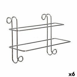 Handdoekrail Zilverkleurig Metaal 14 x 20 x 39 cm (6 Stuks)