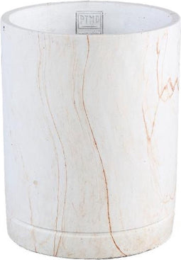 PTMD Marmy Bloempot - H25 x Ø20 cm - Cement - Creme