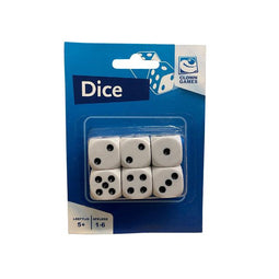 Speelgoed dobbelstenen - 6x stuks - wit - Dobbelspellen