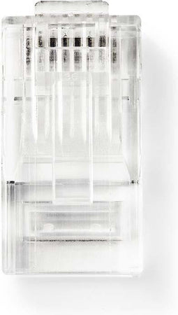 RJ45-Connector - Male - UTP CAT5 - Recht - Verguld - 10 Stuks - PVC - Transparant - Polybag