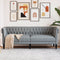 vidaXL - Driezitsbank - Chesterfield-stijl - stof - lichtgrijs