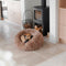 District 70 FUZZ - Donut Hondenmand - Warm en comfortabel - Mocca - M Ø 60 cm