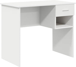 vidaXL - Bureau - met - Opslag - Wit - 90x49.5x75 - cm - Bewerkt - hout