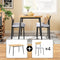 SoBuy OGT52-N - Eettafelset 5-delig - Compacte Keukentafel met 4 Stoelen - Natuur (5-delig)