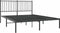 vidaXL - Bedframe - met - hoofdbord - metaal - zwart - 135x190 - cm
