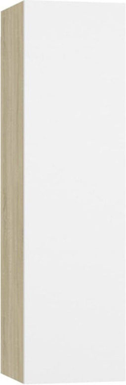 vidaXL - Tv-meubel - 30,5x30x110 - cm - bewerkt - hout - wit - en - sonoma - eikenkleur