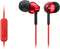 Sony MDR-EX110AP - In-ear oordopjes - Neodymium-drivers 9 mm - Rood