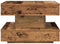 vidaXL - Salontafel - 360 - graden - draaibaar - 50x50x34,5 - cm - oud - houtkleurig