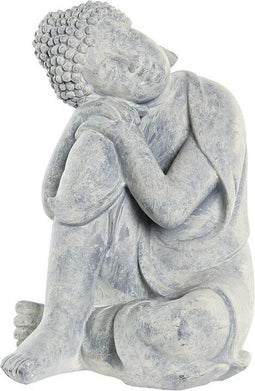 Decoratieve figuren DKD Home Decor Boeddha Hars Lichtgrijs (18 x 14 x 23 cm)