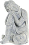 Decoratieve figuren DKD Home Decor Boeddha Hars Lichtgrijs (18 x 14 x 23 cm)