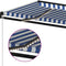 vidaXL - Luifel - handmatig - uittrekbaar - met - LED - 600x300 - cm - blauw - en - wit