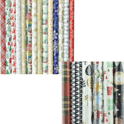 XXL Kerstmis cadeaupapier - 12 rollen - Diverse afmetingen en ontwerpen - Multikleur