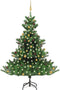 vidaXL - Kunstkerstboom - Nordmann - met - LED's - en - kerstballen - 210 - cm - groen